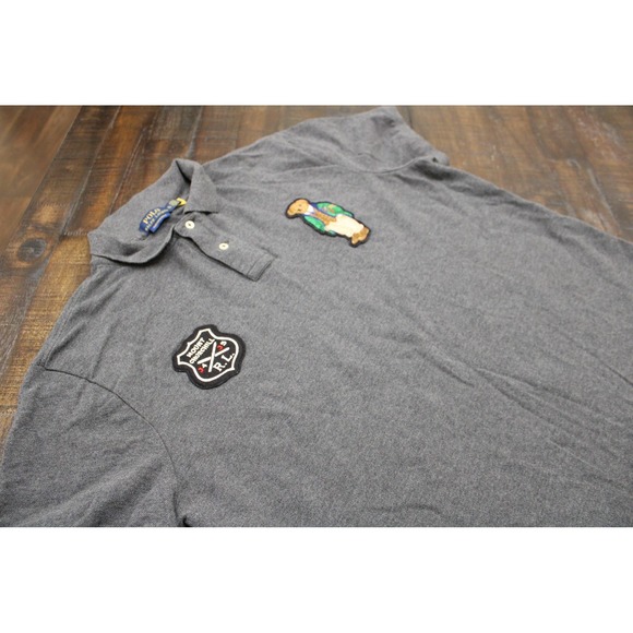 Polo Ralph Lauren Other - Polo Ralph Lauren Custom Slim Fit Polo Shirt Mens XL Gray Polo Bear Patch